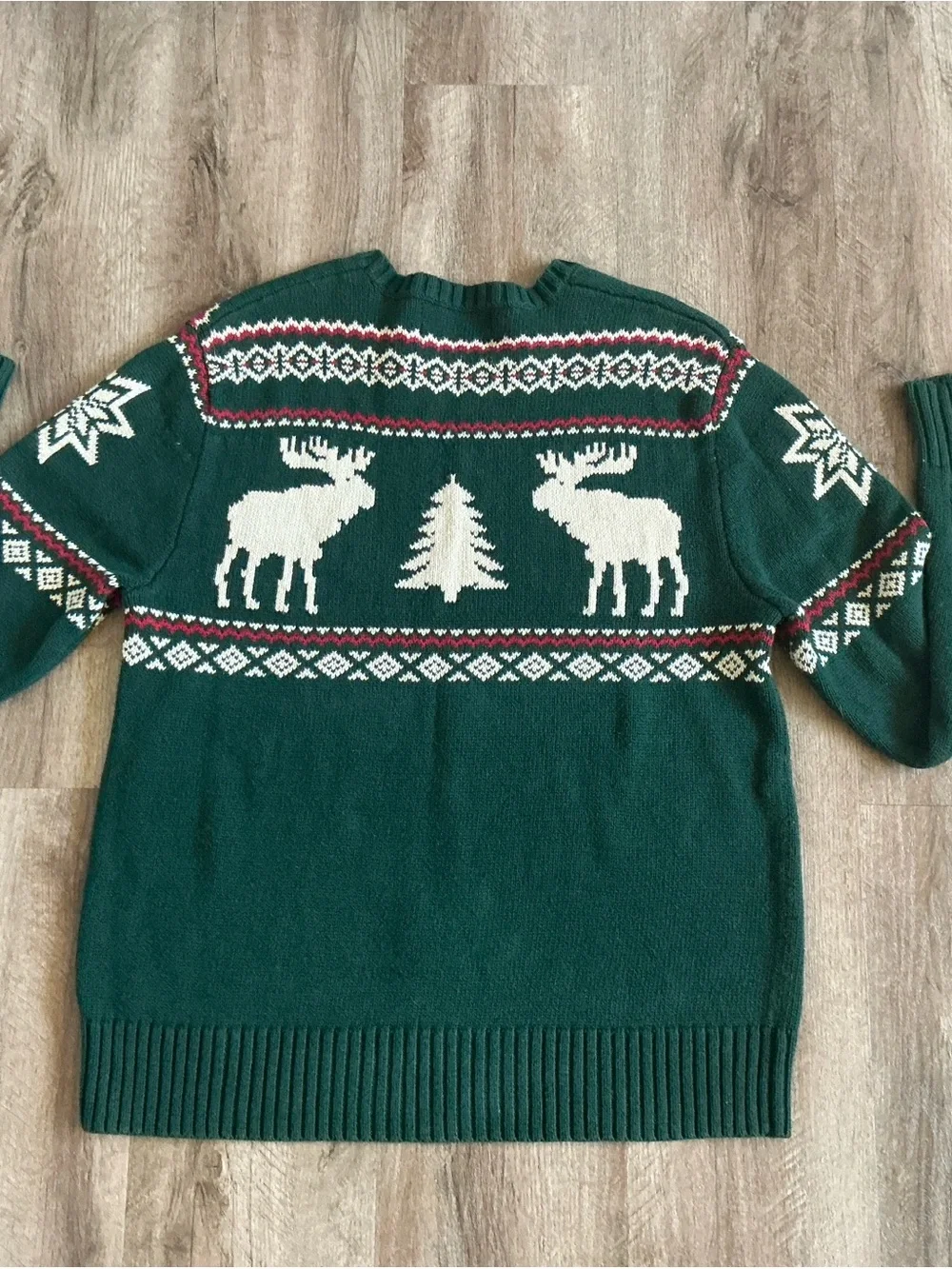 American Living Sweater Men's M Green Fair Isle Nordic Moose Lodge Ski Holiday
